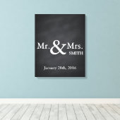 Personalisiert Black Chalkboard Wedbook Leinwanddruck (Insitu (Holzboden))