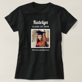 Personalisiert Black Class of 2022 Abschluss Foto T-Shirt