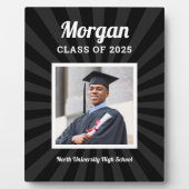 Personalisiert Black Class of 2025 Abschluss Foto Fotoplatte (Vorderseite)