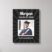 Personalisiert Black Class of 2025 Abschluss Foto Leinwanddruck (Vorderseite)