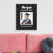 Personalisiert Black Class of 2025 Abschluss Foto Leinwanddruck (Insitu (Wohnzimmer))