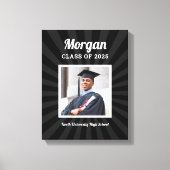 Personalisiert Black Class of 2025 Abschluss Foto Leinwanddruck (Vorderseite)