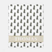 Personalisiert Black Cocker Spanel Fleecedecke (Vorderseite)