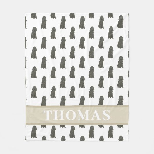 Personalisiert Black Cocker Spanel Fleecedecke (Vorderseite)