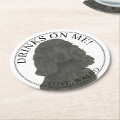 Personalisiert Black Cocker Spanel Hochzeit Runder Pappuntersetzer (Angewinkelt)