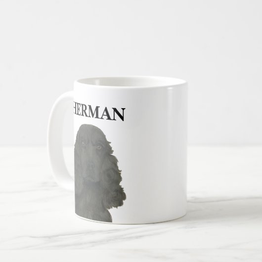 Personalisiert Black Cocker Spanel Kaffeetasse (Vorderseite Links)
