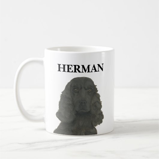 Personalisiert Black Cocker Spanel Kaffeetasse (Links)