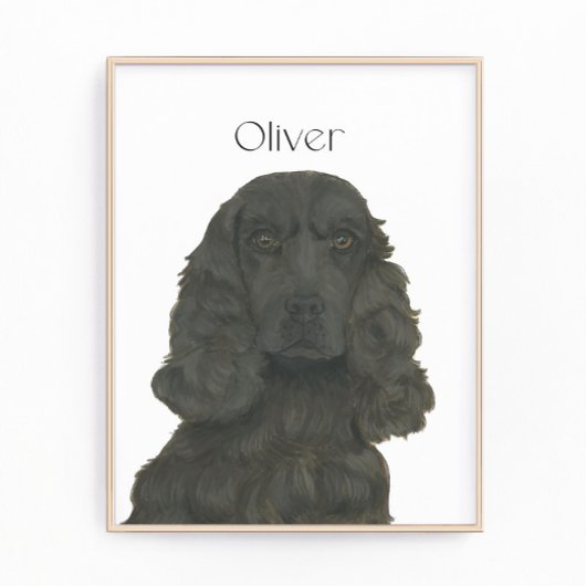 Personalisiert Black Cocker Spanische Kunst Fotodruck