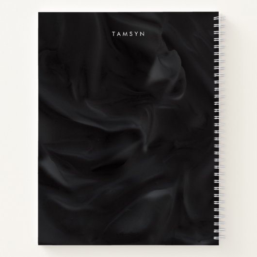 Personalisiert Black Cover Minimalistisch Sketchbo Notizblock (Rückseite)