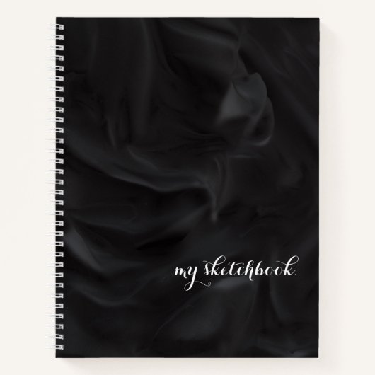 Personalisiert Black Cover Minimalistisch Sketchbo Notizblock (Vorderseite)
