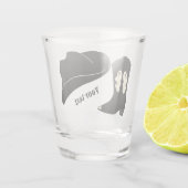 Personalisiert Black Cowboy Rodeo Hat Boot Schnapsglas (Rückseite)