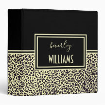 Personalisiert Black Cream Leopard Binder