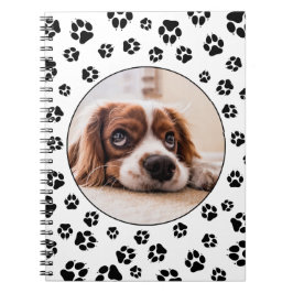 Personalisiert Black Dog Pawprints Puppy-Foto Notizblock