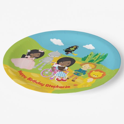 Personalisiert Black Dorthy von OZ Pappteller (Schrägansicht)