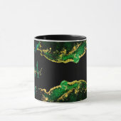 Personalisiert Black Emerald Green Gold Tasse (Zentrum)