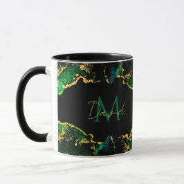 Personalisiert Black Emerald Green Gold Tasse