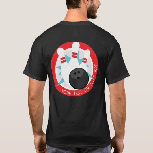 Personalisiert Black Event Bowling Shirt (Rückseite)
