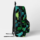 Personalisiert Black Funny Dinosaur Dino Pattern Bedruckter Rucksack (Links)