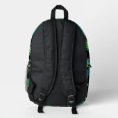 Personalisiert Black Funny Dinosaur Dino Pattern Bedruckter Rucksack (Rückseite)
