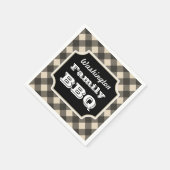 Personalisiert Black Gingham Napkins Serviette (Ecke)