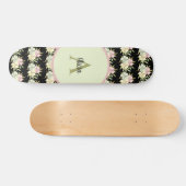 Personalisiert Black Girl Floral Personalisiert Skateboard (Horizontal)