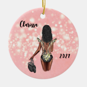 Personalisiert Black Girl Kinder Tanz Keramik Ornament