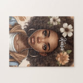 Personalisiert Black Girl Puzzle (Horizontal)