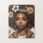 Personalisiert Black Girl Puzzle<br><div class="desc">Mit diesem bezaubernden Geschenk für Individualität sorgen. Dieses Puzzle wurde mit Sorgfalt und Liebe zum Detail gestaltet und ist eine Feier der Schönheit und des Diversity. Machen Sie es einzigartig,  indem Sie einen Namen hinzufügen,  um eine sinnvolle und personalisierte Touch zu schaffen.</div>