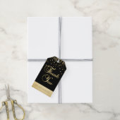 Personalisiert Black Gold Confetti DANK IHNEN Geschenkanhänger (Mit Garn)