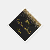 Personalisiert Black Gold Geburtstagsparty Jahrest Serviette (Ecke)