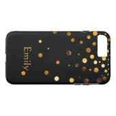 Personalisiert Black Gold Glitzer Imitate Confetti Case-Mate iPhone Hülle (Rückseite (Horizontal))