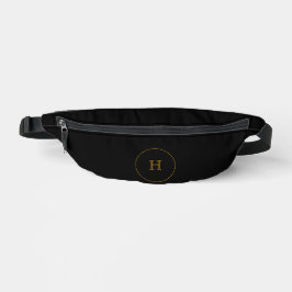 Personalisiert Black Gold Monogram Waste Crossbody Bauchtasche
