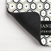 Personalisiert Black Gold White Geometric Modern Mousepad (Ecke)