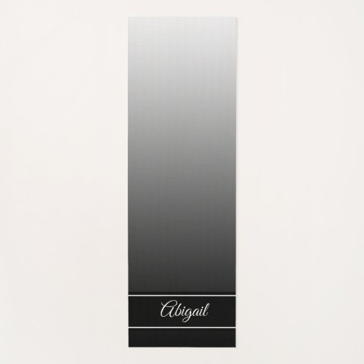 Personalisiert Black Gradient Mandala Zen Yoga Mat Yogamatte (Vorderseite)