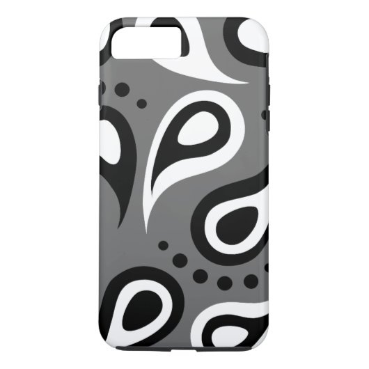 Personalisiert Black Gray & White Paisley Case-Mate iPhone Hülle (Rückseite)