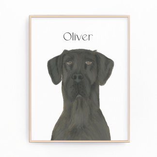 Personalisiert Black Great Dane Art Fotodruck