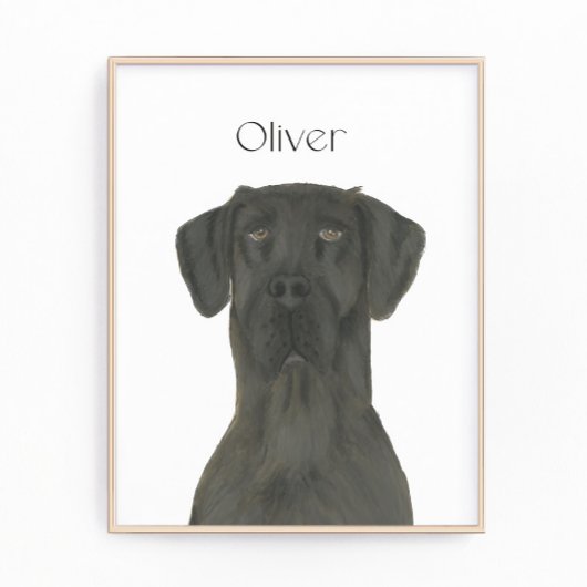 Personalisiert Black Great Dane Art Fotodruck