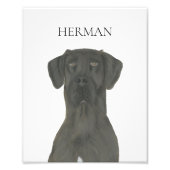 Personalisiert Black Great Dane Art Fotodruck (Vorne)