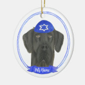 Personalisiert Black Great Dane Hund Hanukkah Keramik Ornament (Links)