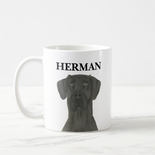 Personalisiert Black Great Dane Kaffeetasse (Links)