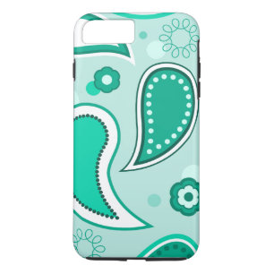 Personalisiert Black Green & White Paisley Case-Mate iPhone Hülle