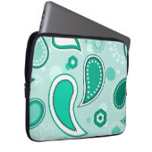 Personalisiert Black Green & White Paisley Laptopschutzhülle (Vorne Rechts)