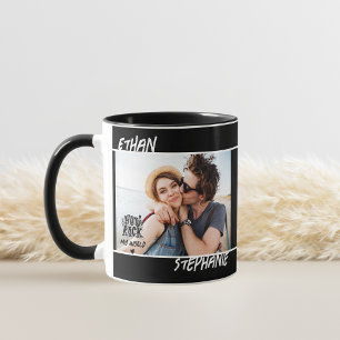 Personalisiert Black Grunge You Rock My World Foto Tasse