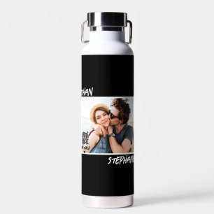Personalisiert Black Grunge You Rock My World Foto Trinkflasche