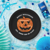 Personalisiert Black Halloween Pumpkin Word Cloud Pappteller (Party)