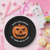 Personalisiert Black Halloween Pumpkin Word Cloud Pappteller (Party)