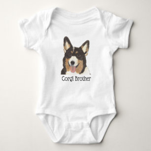 Personalisiert Black Headed Tricolor Corgi Dog Baby Strampler