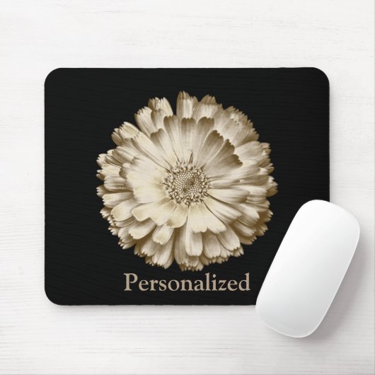 Personalisiert Black Hübsch Daisy Blume Mousepad (Mit Mouse)