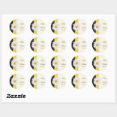 Personalisiert Black Ivory Daisy Wedding Stickers (Blatt)
