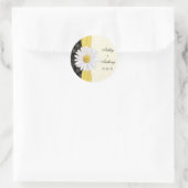 Personalisiert Black Ivory Daisy Wedding Stickers (Tasche)